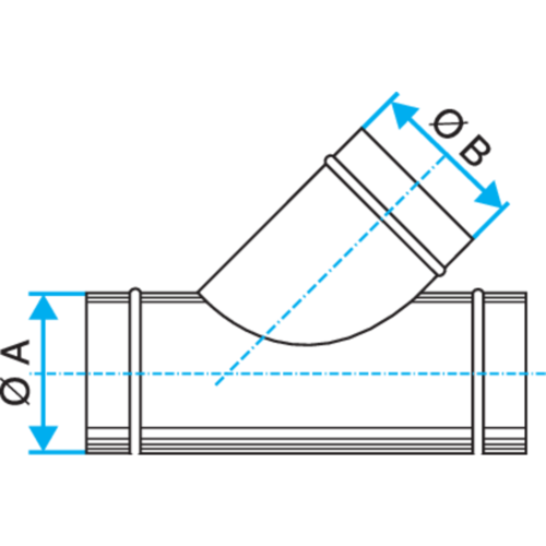 45° branch piece: TO 45°
